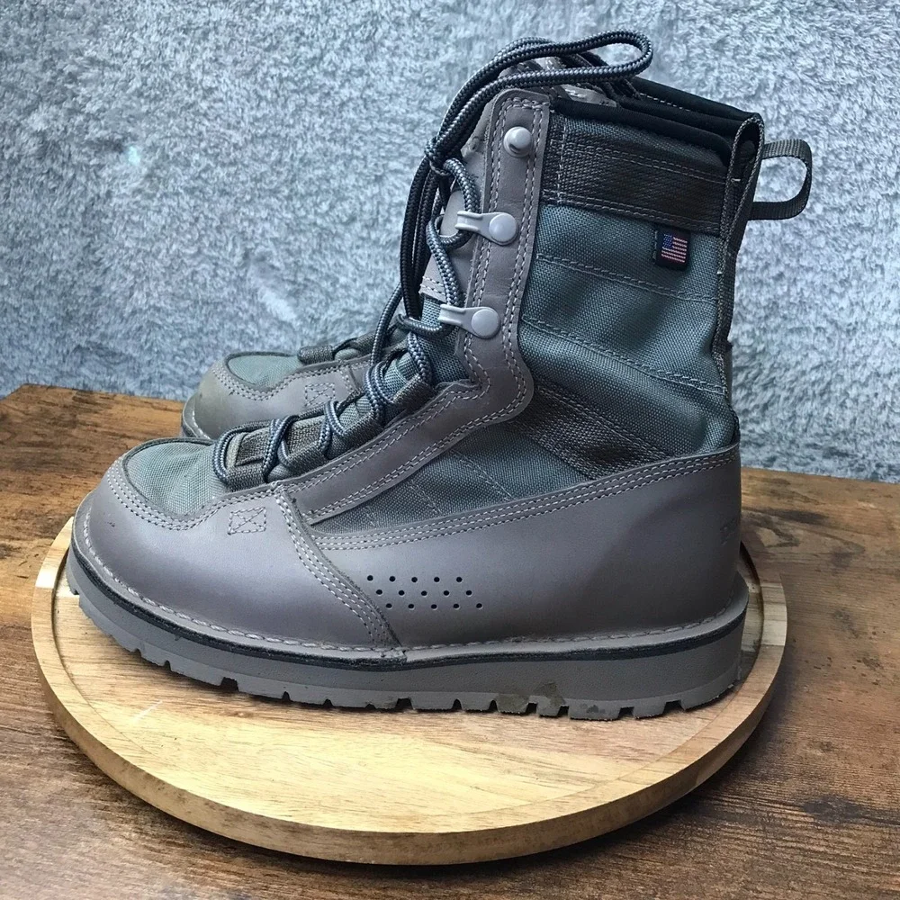 Patagonia x Danner River Salt Wading Boots Mens‎ 7M Gray Leather Canvas Outdoor